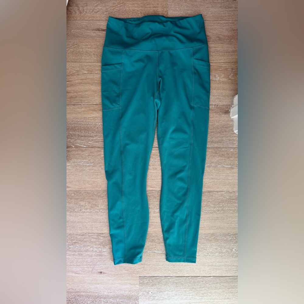 90 degree by Reflex Green Running Perforated  Activewear Leggings M - Picture 2 of 7